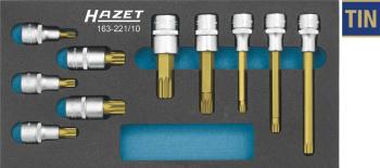 Hazet  163-221/10 štvorzub (XZN) súprava nástrčných kľúčov a bitov     10-dielna 1/2" (12.5 mm)