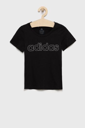 Detské bavlnené tričko adidas GN4042 čierna farba,