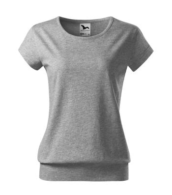 MALFINI Dámske tričko City - Tmavošedý melír | XS
