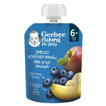 GERBER Kapsička natural jablko čučoriedka banán 6m + 90g