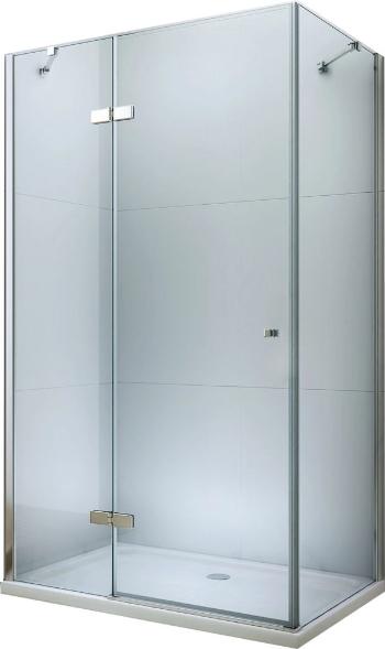 MEXEN/S - Roma sprchvý kút 80x90 cm, kyvný, číre sklo, chróm + vanička 854-080-090-01-00-4010