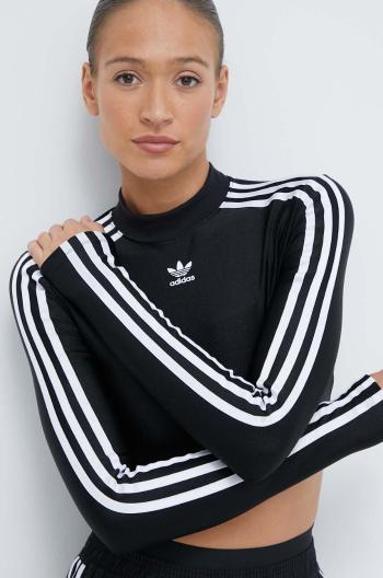 Tričko s dlhým rukávom adidas Originals dámske, čierna farba, IU2428