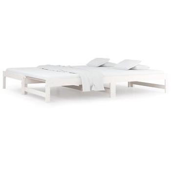 Výsuvná posteľ biela 2× (90 × 190) cm masívna borovica, 820438