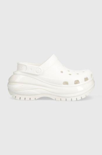 Šľapky Crocs Classic Mega Crush Clog dámske, biela farba, na platforme, 207988