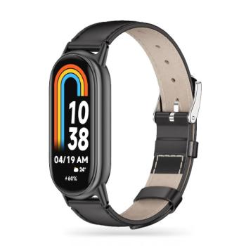 Tech-Protect Leatherfit remienok na Xiaomi Smart Band 8, black