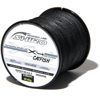 Mistrall splietaná šnúra shiro x4 catfish black 300 m - 0,80 mm