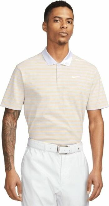 Nike Dri-Fit Victory Mens Striped Golf Polo Purple/White L