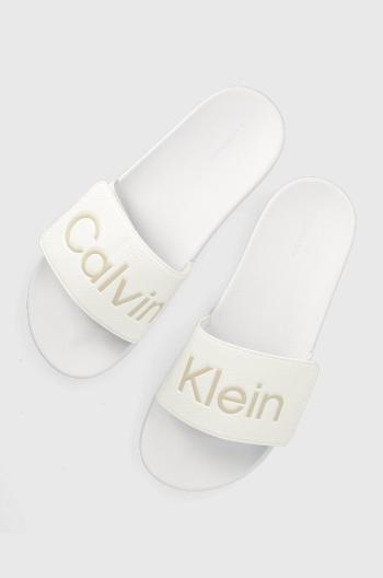 Šľapky Calvin Klein ADJ POOL SLIDE PU pánske, čierna farba, HM0HM00957