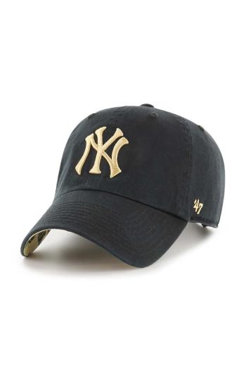 Bavlnená šiltovka 47 brand MLB New York Yankees čierna farba, s nášivkou