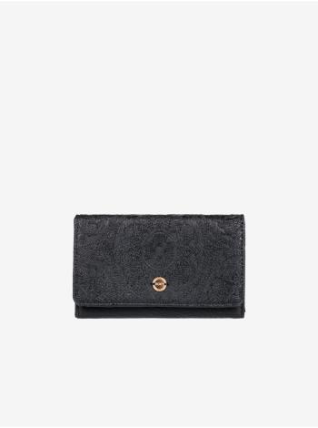 Čierna dámska vzorovaná veľká peňaženka Roxy