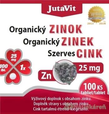 JutaVit Organický Zinok 25 mg, 100ks