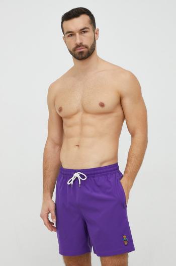 plavkové šortky Polo Ralph Lauren fialová farba
