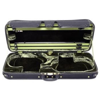 GEWA Violin double case JAEGER PRESTIGE Outside brown with carbon optic