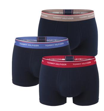 TOMMY HILFIGER - boxerky 3PACK premium essentials dark with blue & royal berry color waist - limitovaná edícia-L (89-100 cm)