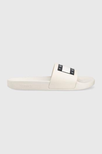 Šľapky Tommy Jeans POOL SLIDE ESS pánske, čierna farba, EM0EM01191