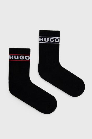 Ponožky HUGO dámske, čierna farba