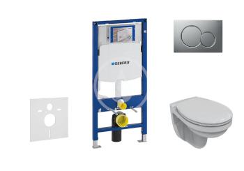 GEBERIT - Duofix Modul na závesné WC s tlačidlom Sigma01, matný chróm + Ideal Standard Quarzo - WC a doska 111.300.00.5 ND3