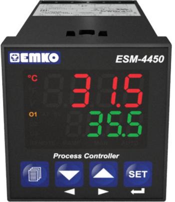 Emko ESM-4450.2.20.2.1/00.00/0.0.0.0 2-bodové, P, PI, PD, PID termostat Pt100, J, K, R, S, T -200 do 1700 °C relé 5 A (d