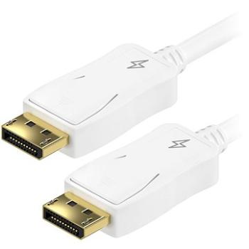 AlzaPower DisplayPort (M) na DisplayPort (M) prepojovací 1,5 m biely (APW-CBDP115W)