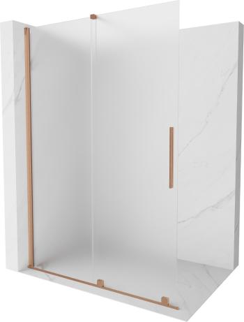 MEXEN/S - Velar Sprchová zástena posuvná Walk-in 150 x 200 cm, dekor 8 mm, meď kartáčovaná 871-150-000-33-65