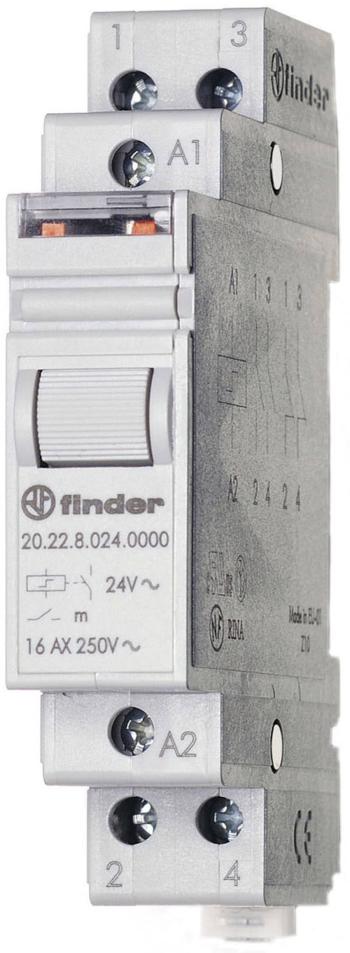 impulzný spínač montážna lišta Finder 20.22.8.012.4000 2 spínacie 12 V/AC 16 A 4000 VA  1 ks