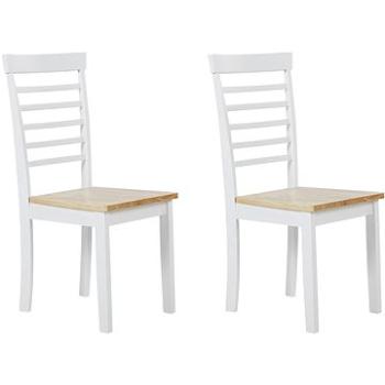 Sada 2 jedálenských stoličiek zo svetlého dreva s bielou BATTERSBY, 251853 (beliani_251853)