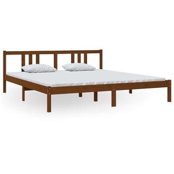 Rám postele medovo hnedý masívne drevo 180 × 200 cm Super King, 814902