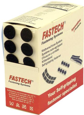FASTECH® B20-COIN999905 okrúhle suché zipsy zalepenie hotmelt háčiková a flaušová časť (Ø) 20 mm čierna 460 dielov