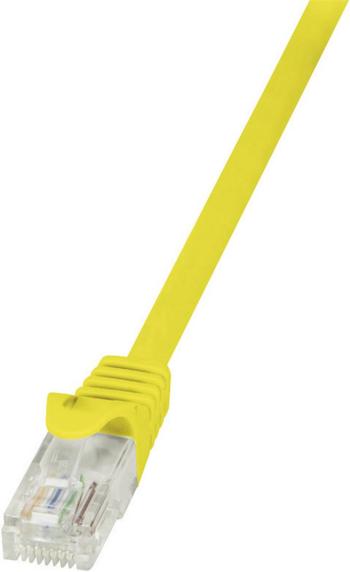 LogiLink CP1017U RJ45 sieťové káble, prepojovacie káble CAT 5e U/UTP 25.00 cm žltá s ochranou 1 ks