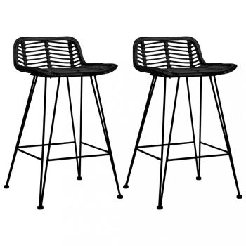Barové stoličky 2 ks ratan / kov Dekorhome