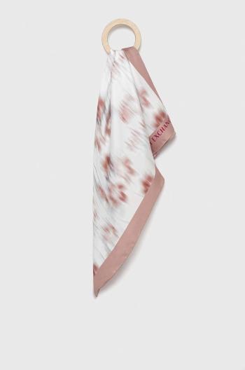 Hodvábna šatka Armani Exchange ružová farba, vzorovaná