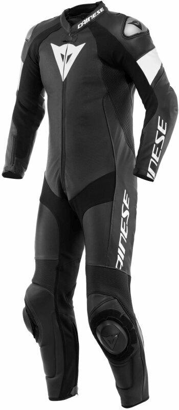 Dainese Tosa Leather 1Pc Suit Perf. Black/Black/White 44 Jednodielna moto kombinéza