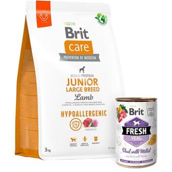 Brit Care Dog Hypoallergenic s jahňacím Junior Large Breed 3 kg + Brit Fresh Veal with millet 400 g (KRMP1281bun)