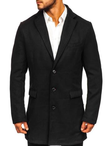 Čierny pánsky zimný kabát BOLF 1047