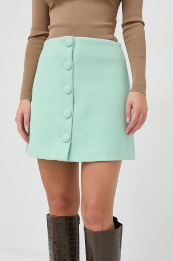 Sukňa Twinset tyrkysová farba, mini, rovný strih