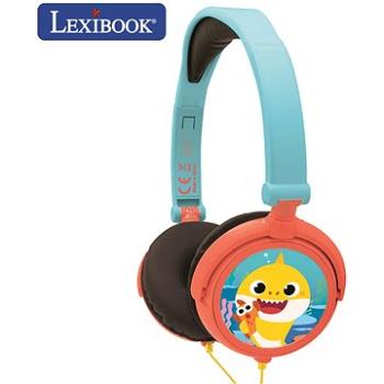Lexibook Baby Shark Stereo skladacie drôtové slúchadlá s bezpečnou hlasitosťou pre deti (3380743087665)