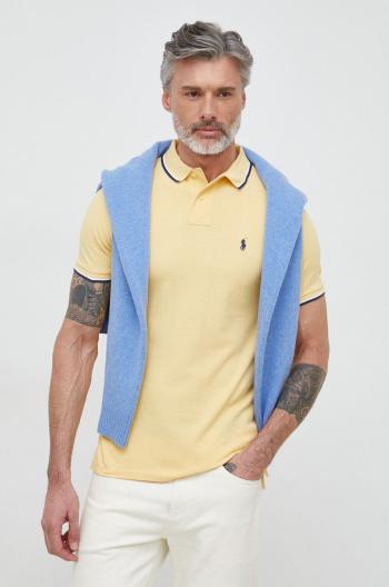 Bavlnené polo tričko Polo Ralph Lauren žltá farba, jednofarebné