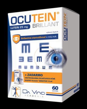 Ocutein BRILLANT Luteín 25 mg - DA VINCI 60 kapsúl + očné kvapky Sensitive 15 ml zadarmo