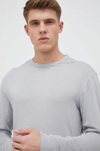 Tréningové tričko s dlhým rukávom Reebok šedá farba, jednofarebné