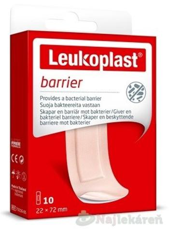 LEUKOPLAST BARRIER Vodeodolná náplasť na rany  22x72mm, 10ks