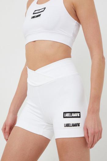 Tréningové šortky LaBellaMafia Go On dámske, biela farba, jednofarebné, vysoký pás