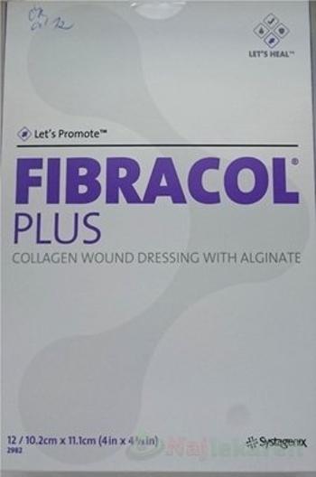 Fibracol Plus kolagénový obväz s alginátom 10,2 cm x 11,1 cm, 12 ks
