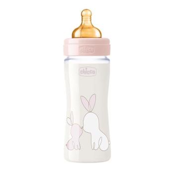 Chicco fľaša dojčenská sklo Original Touch latex dievča V000929 240ml
