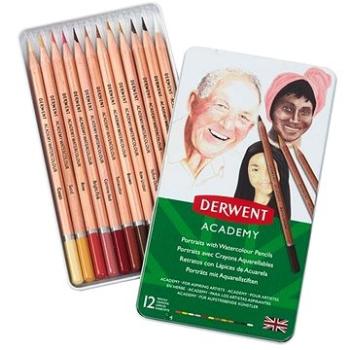 DERWENT Academy Watercolour Pencils Skintones v plechovej krabičke, šesťhranné, 12 farieb (2300386)