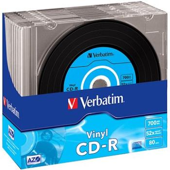 Verbatim CD-R MusicLifePlus Vinyl 48x, 10ks v SLIM krabičke (43426)