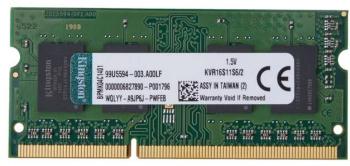 Kingston RAM modul pre notebooky  KVR16S11S6/2 2 GB 1 x 2 GB DDR3-RAM 1600 MHz CL11