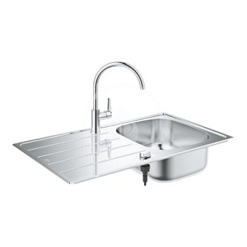 GROHE GROHE - Dřezy Set drezu K200 a batérie BauEdge, kefovaná nerezová/chróm 31562SD1