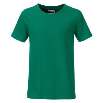 James & Nicholson Klasické chlapčenské tričko z biobavlny 8008B - Írska zelená | M