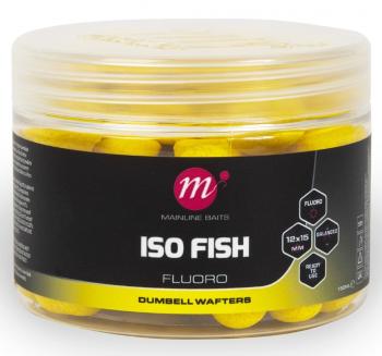 Mainline vyvážené boilie fluoro dumbell wafters iso fish 150 ml 12x15 mm - yellow