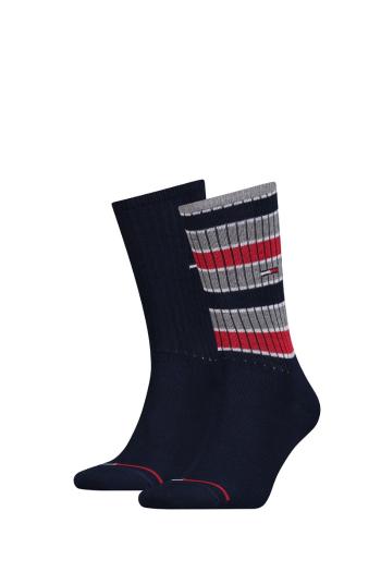 Tmavomodré ponožky Tommy Jeans Stripe Sock - dvojbalenie